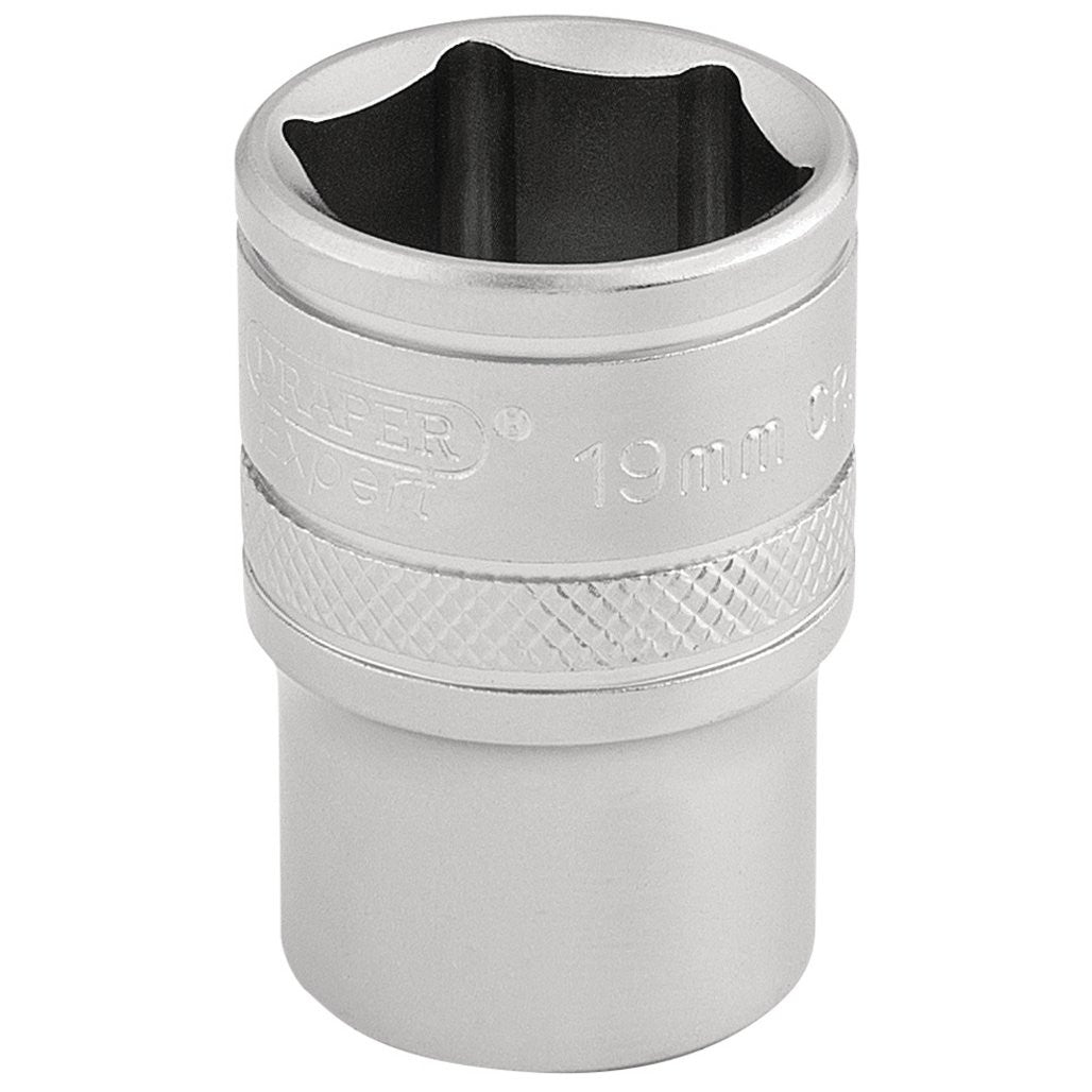 Draper Expert 6 Point Metric Socket, 1/2" Sq. Dr., 19mm  16609