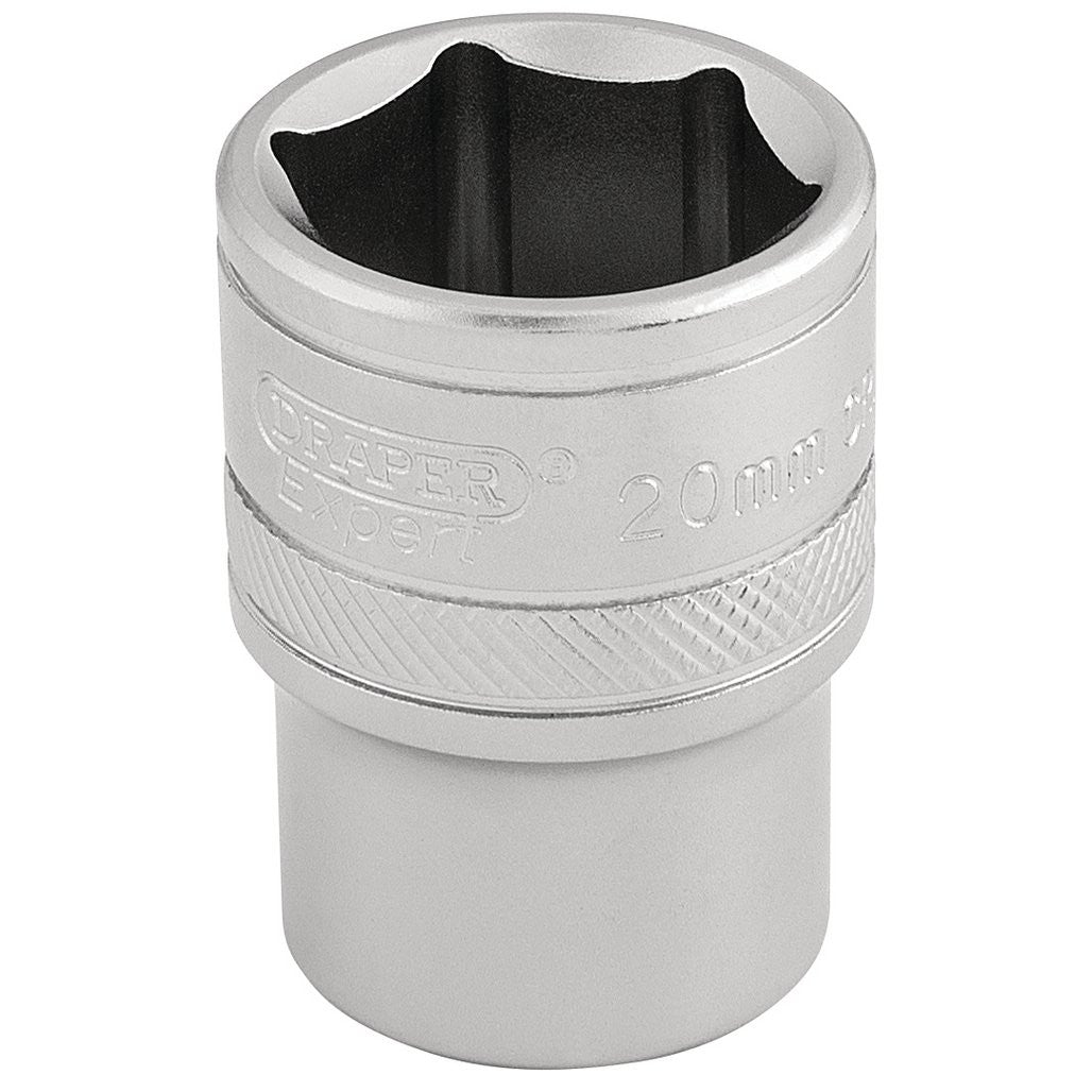 Draper Expert 6 Point Metric Socket, 1/2" Sq. Dr., 20mm  16610