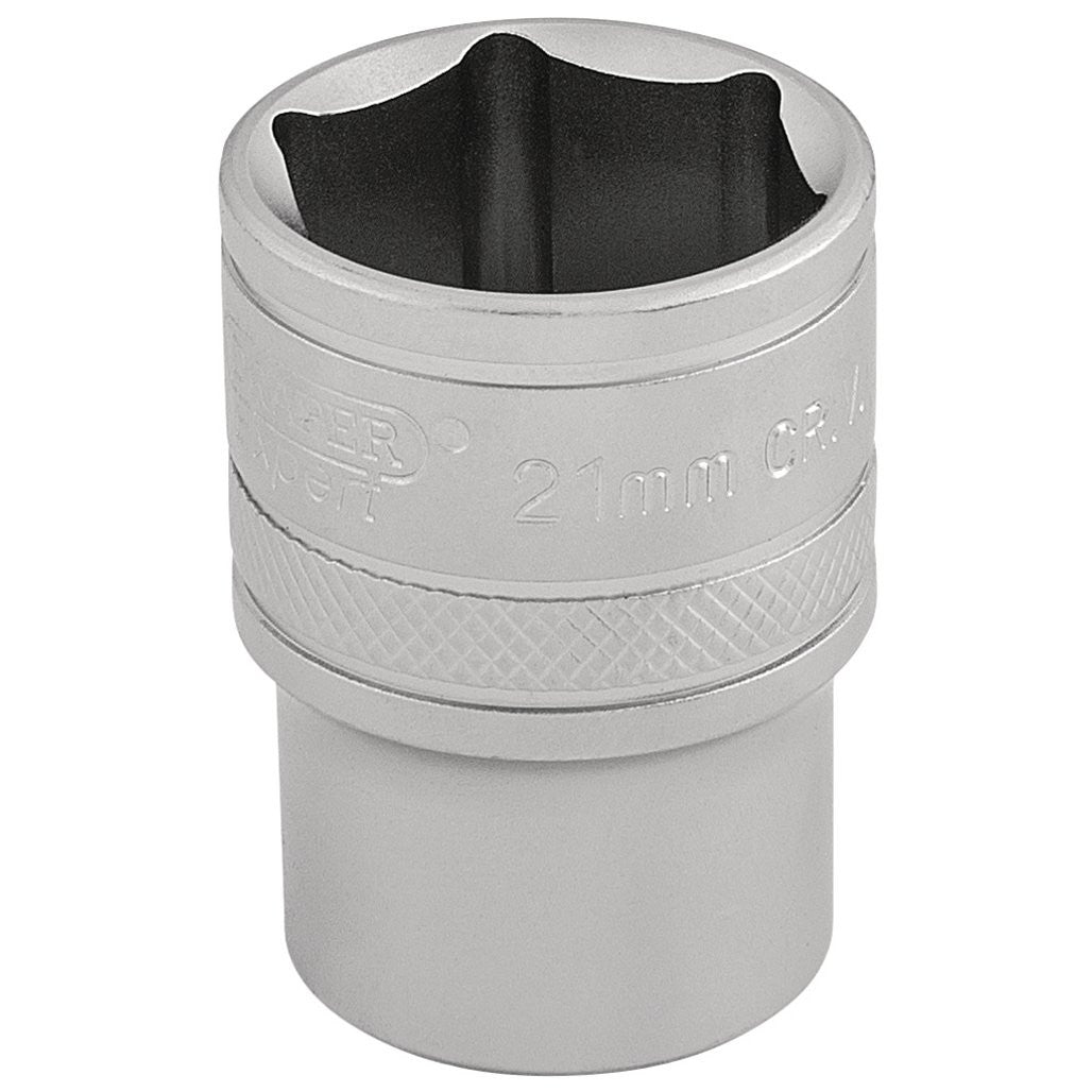 Draper Expert 6 Point Metric Socket, 1/2" Sq. Dr., 21mm  16612