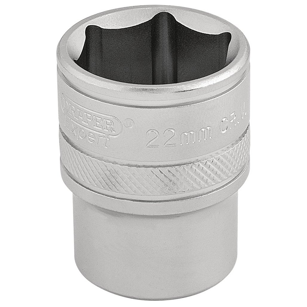 Draper Expert 6 Point Metric Socket, 1/2" Sq. Dr., 22mm  16613