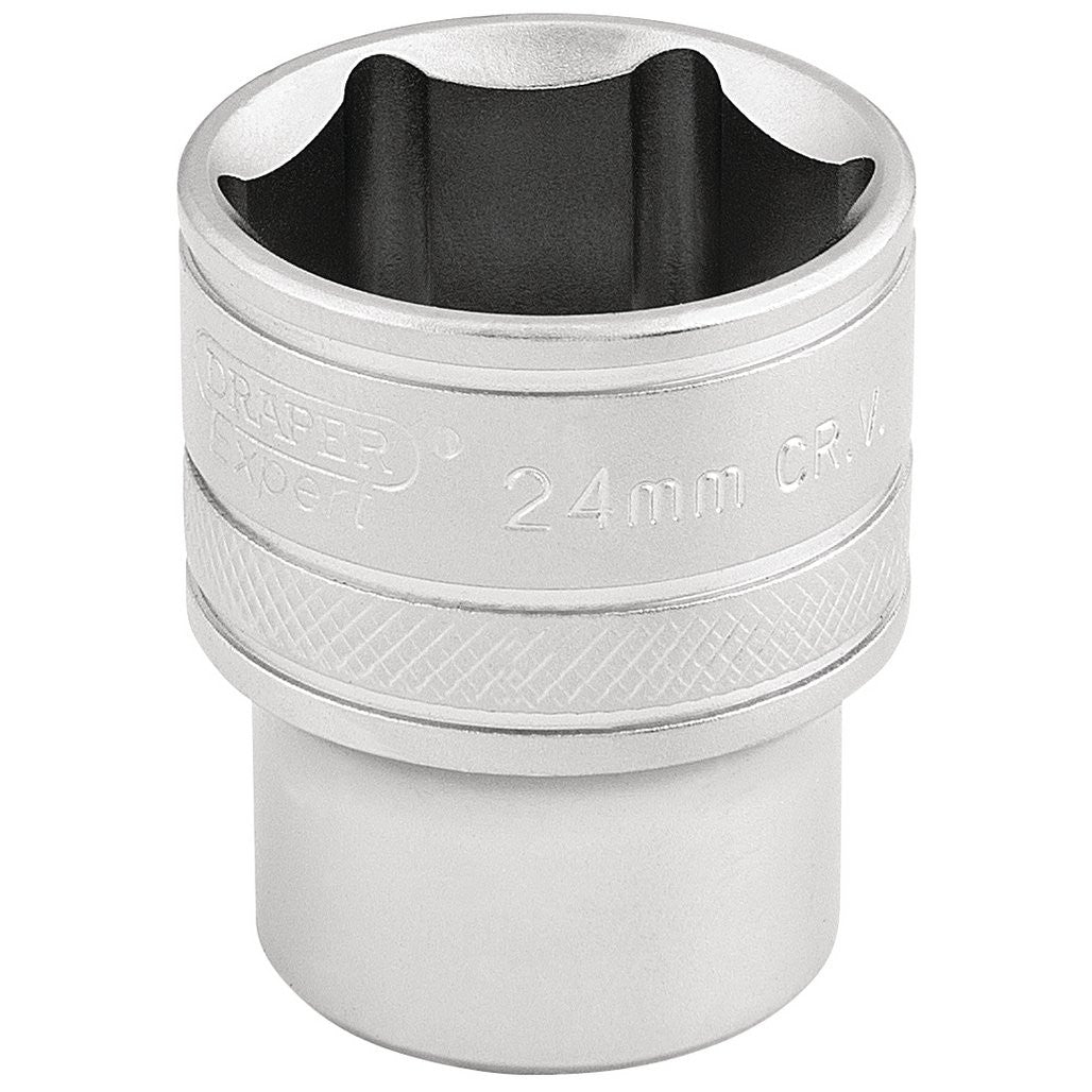 Draper Expert 6 Point Metric Socket, 1/2" Sq. Dr., 24mm  16615