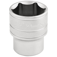 Draper Expert 6 Point Metric Socket, 1/2" Sq. Dr., 24mm  16615