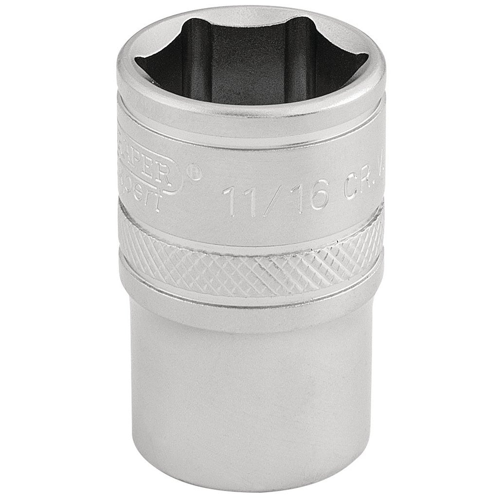 Draper Expert 6 Point Imperial Socket, 1/2" Sq. Dr., 11/16"  16630