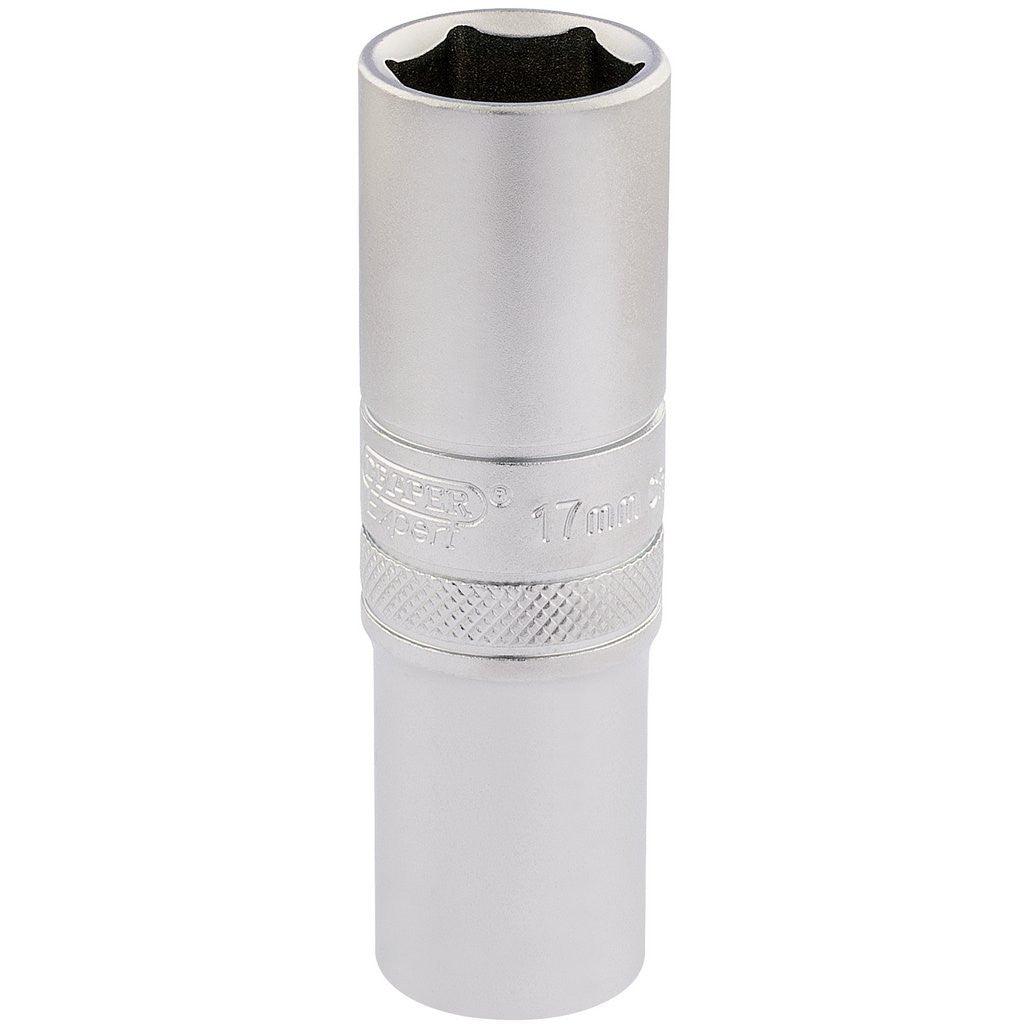 Draper Expert 6 Point Metric Deep Socket, 1/2" Sq. Dr., 17mm  16649