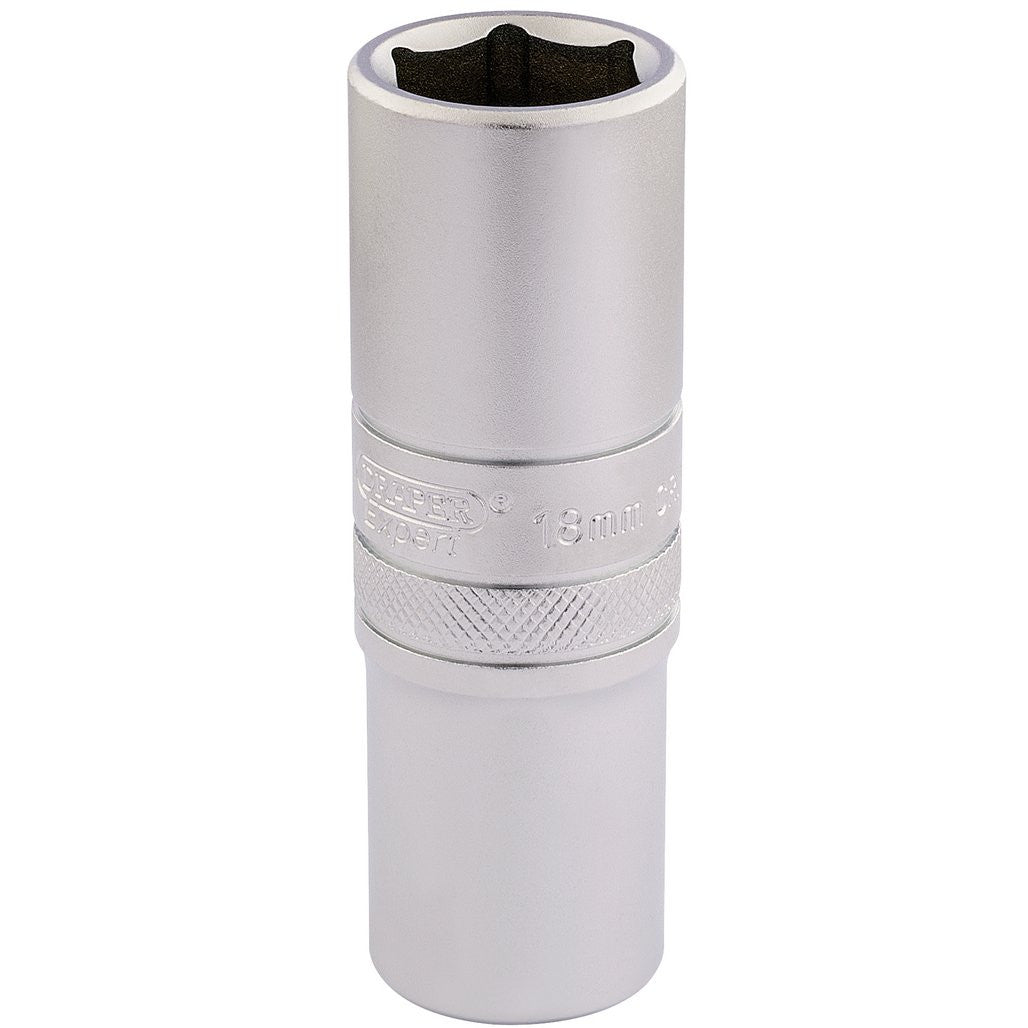 Draper Expert 6 Point Metric Deep Socket, 1/2" Sq. Dr., 18mm  16650