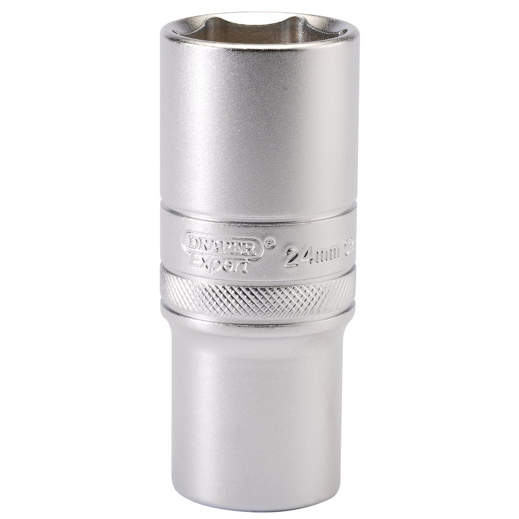 Draper Expert 6 Point Metric Deep Socket, 1/2" Sq. Dr., 24mm  16655