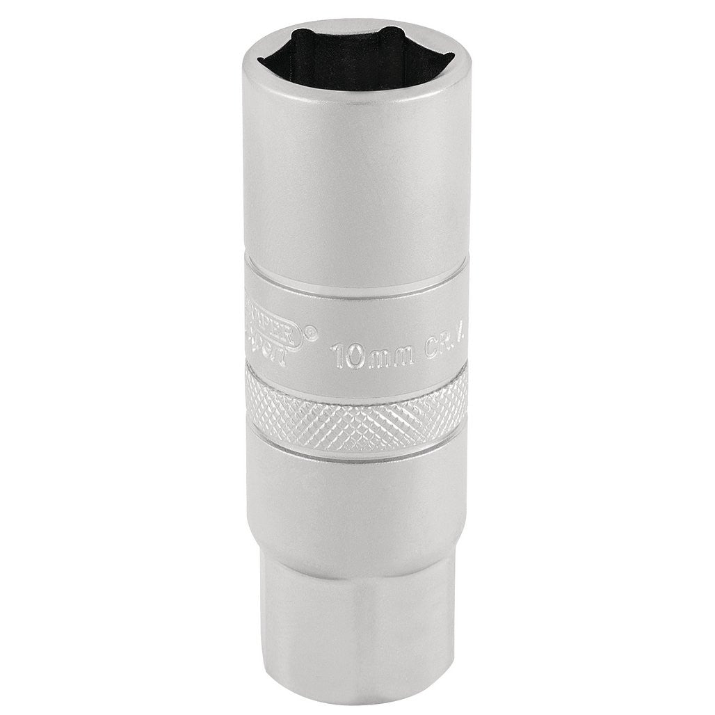 Draper Expert 10mm Thread 6 Point Satin Chrome Spark Plug Socket, 3/8" Sq. Dr., 16mm 16775