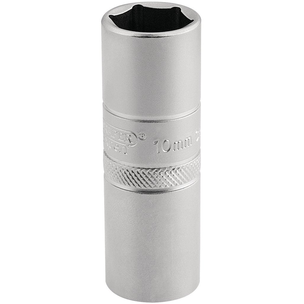 Draper Expert 10mm Thread 6 Point Satin Chrome Spark Plug Socket, 1/2" Sq. Dr., 16mm 16781
