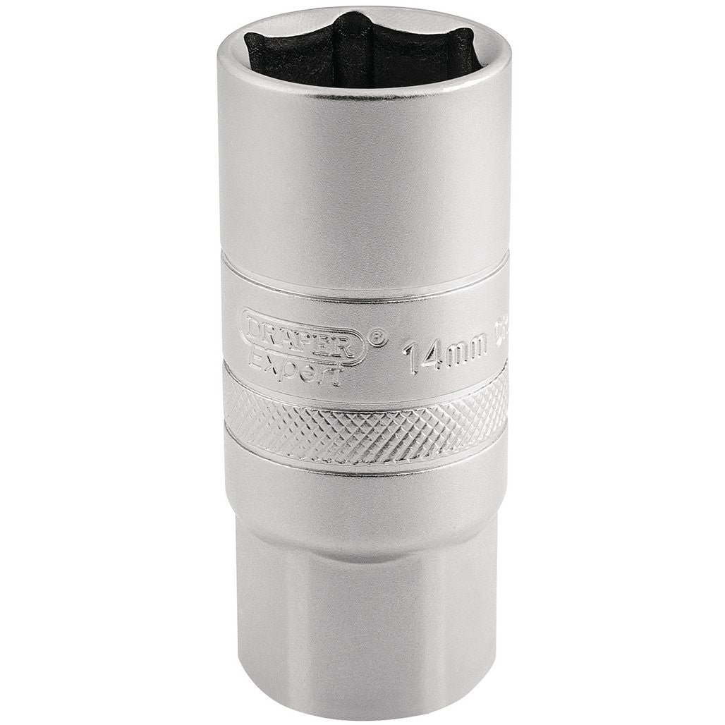 Draper Expert 14mm Thread 6 Point Satin Chrome Spark Plug Socket, 1/2" Sq. Dr., 21mm 16783
