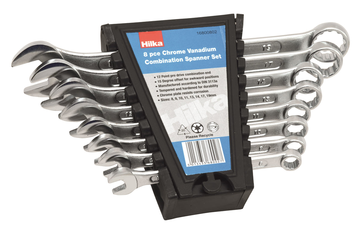 Hilka 8 pce Combination Spanner Metric 16800802