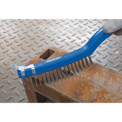 Draper 3 Row Stainless Steel Wire Scratch Brush with Scraper, 350mm  17180