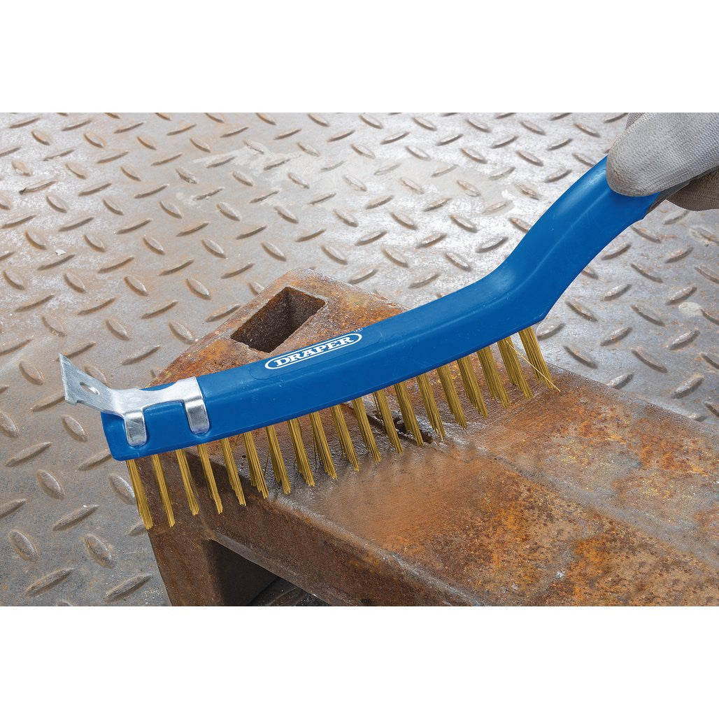Draper Brass Wire Scratch Brush with Scraper, 350mm  17181