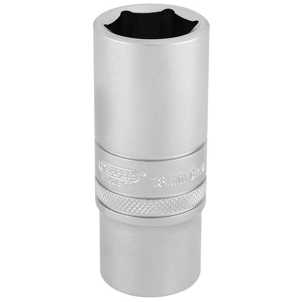 Draper Expert HI-TORQ® 6 Point Deep Socket, 3/8" Sq. Dr., 18mm  17545