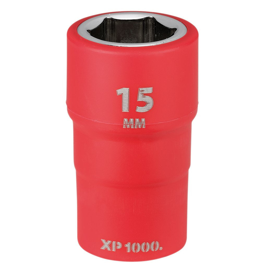 Draper XP1000® VDE Socket, 3/8" Sq. Dr., 15mm  17643