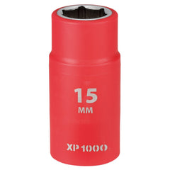 Draper XP1000® VDE Socket, 1/2" Sq. Dr., 15mm  17762
