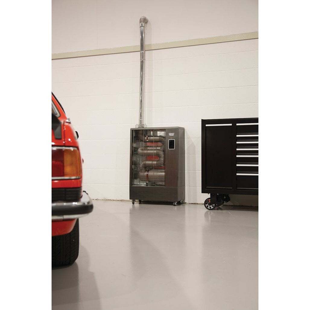 Draper 230V Far Infrared Diesel Heater with Flue Kit, 40,000 BTU/11.6kW  18037