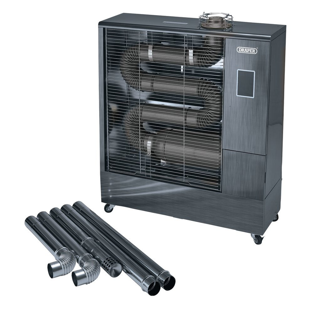 Draper 230V Far Infrared Diesel Heater with Flue Kit, 51,500 BTU/15.1kW  18070