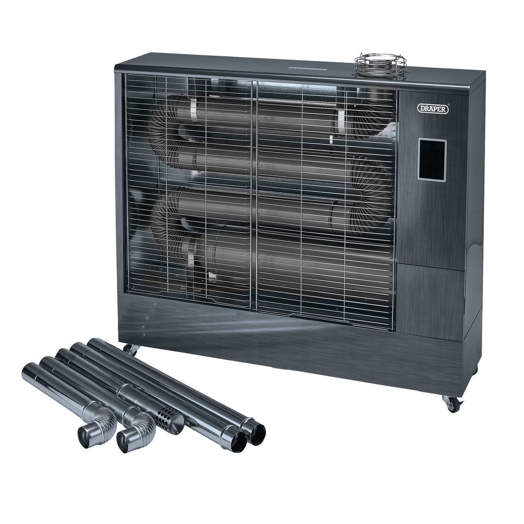 Draper 230V Far Infrared Diesel Heater with Flue Kit, 67,500 BTU/19.8kW  18104