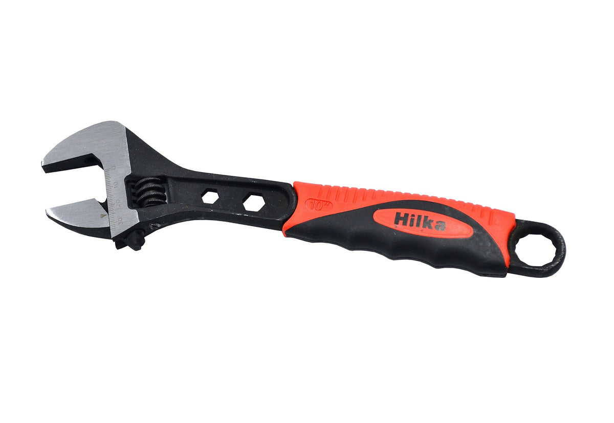 Hilka 10" (250mm) Wide Jaw (35mm) Soft Grip Adjustable Wrench 18152510