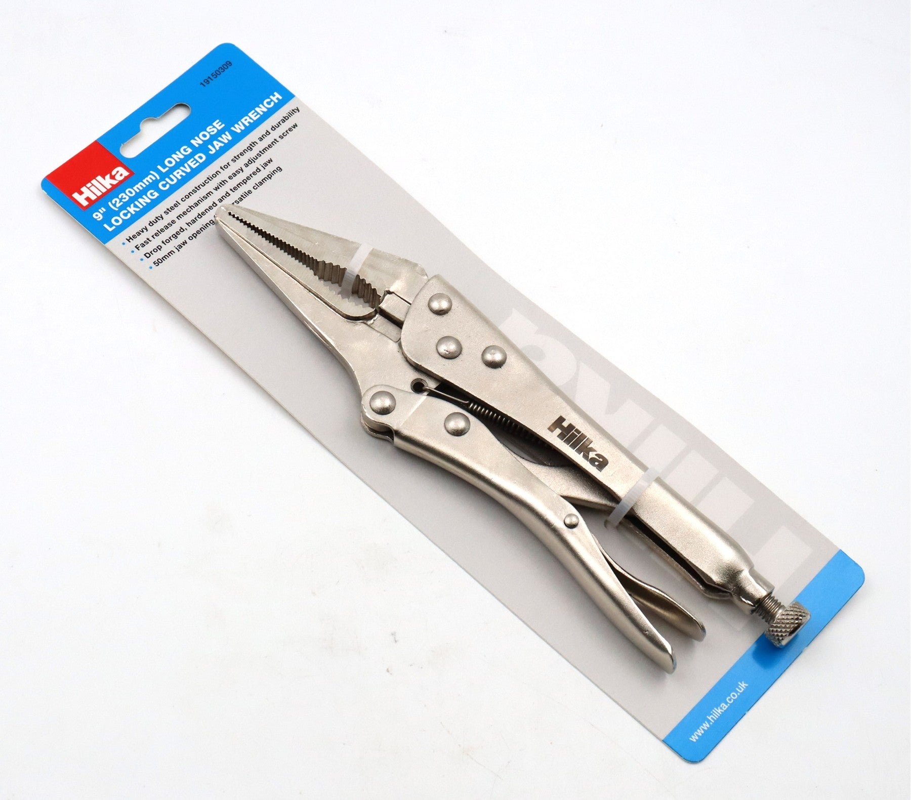 Hilka 9" (230mm) Long Nose Locking Curved Jaw Wrench 19150309