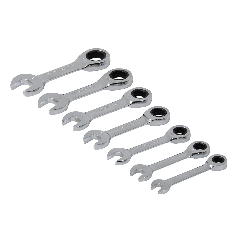 Silverline Stubby Ratchet Spanner Set 7pce 199916
