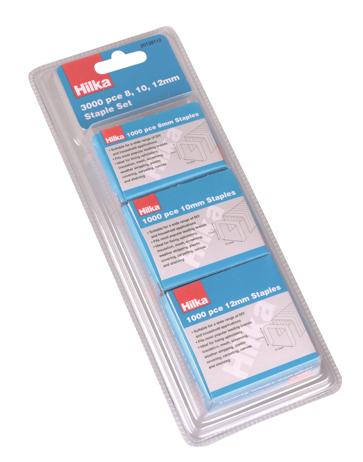 Hilka 3,000 pce 8, 10, 12mm Staple Set 20138112