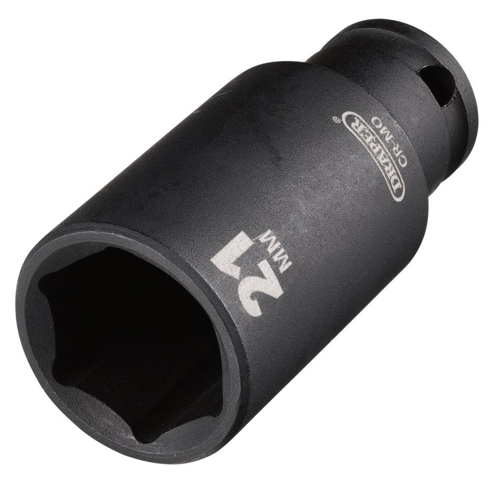 Draper HI-TORQ® Metric Deep Impact Socket, 3/8" Sq. Dr., 21mm   20177