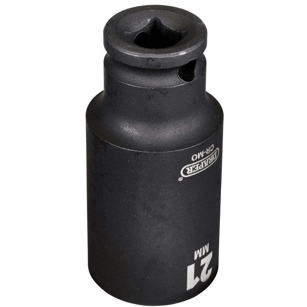 Draper HI-TORQ® Metric Deep Impact Socket, 3/8" Sq. Dr., 21mm   20177