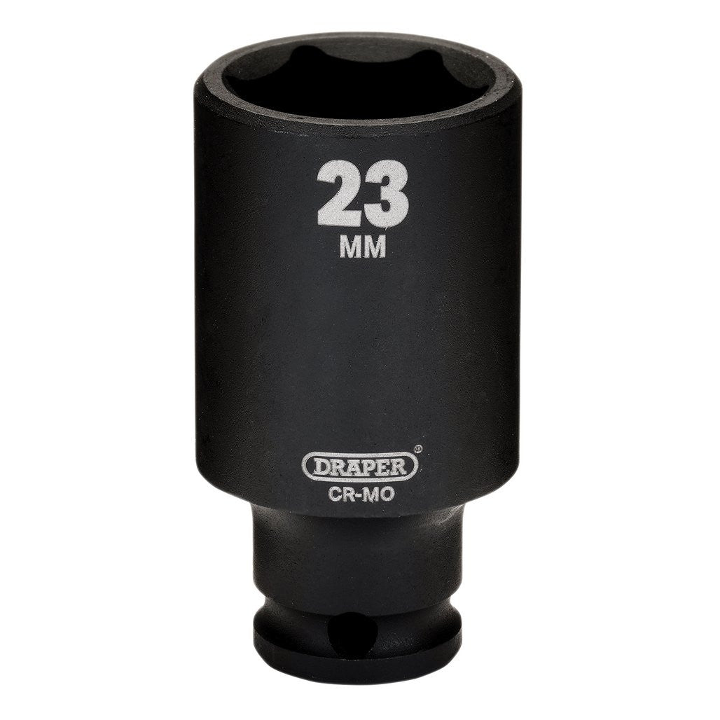 Draper HI-TORQ® Metric Deep Impact Socket, 3/8" Sq. Dr., 23mm   20181