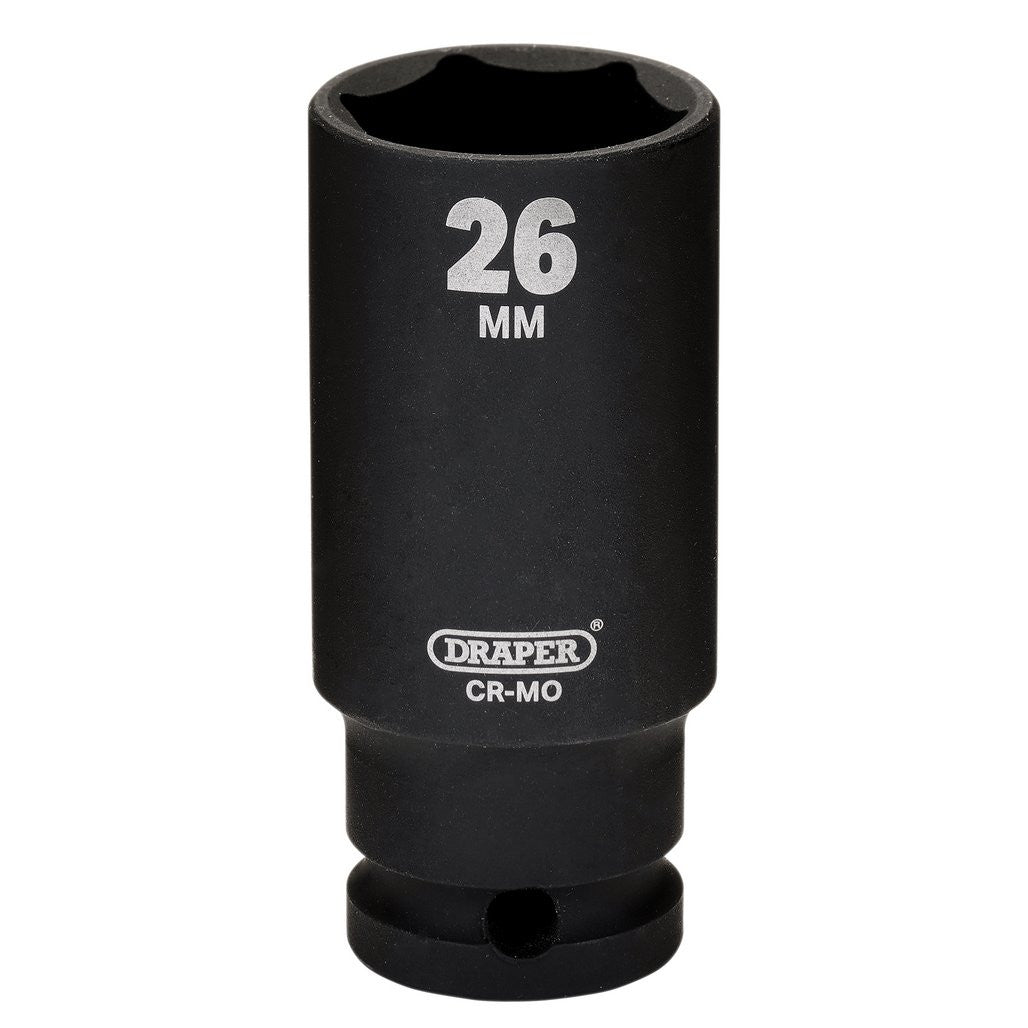 Draper HI-TORQ® Metric Deep Impact Socket, 1/2" Sq. Dr., 26mm   20193