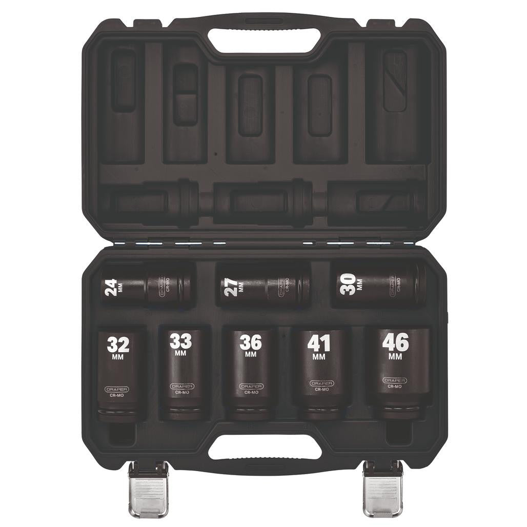 Draper HI-TORQ® Metric Deep Impact Socket Set, 3/4" Sq. Dr. (8 Piece)  20208