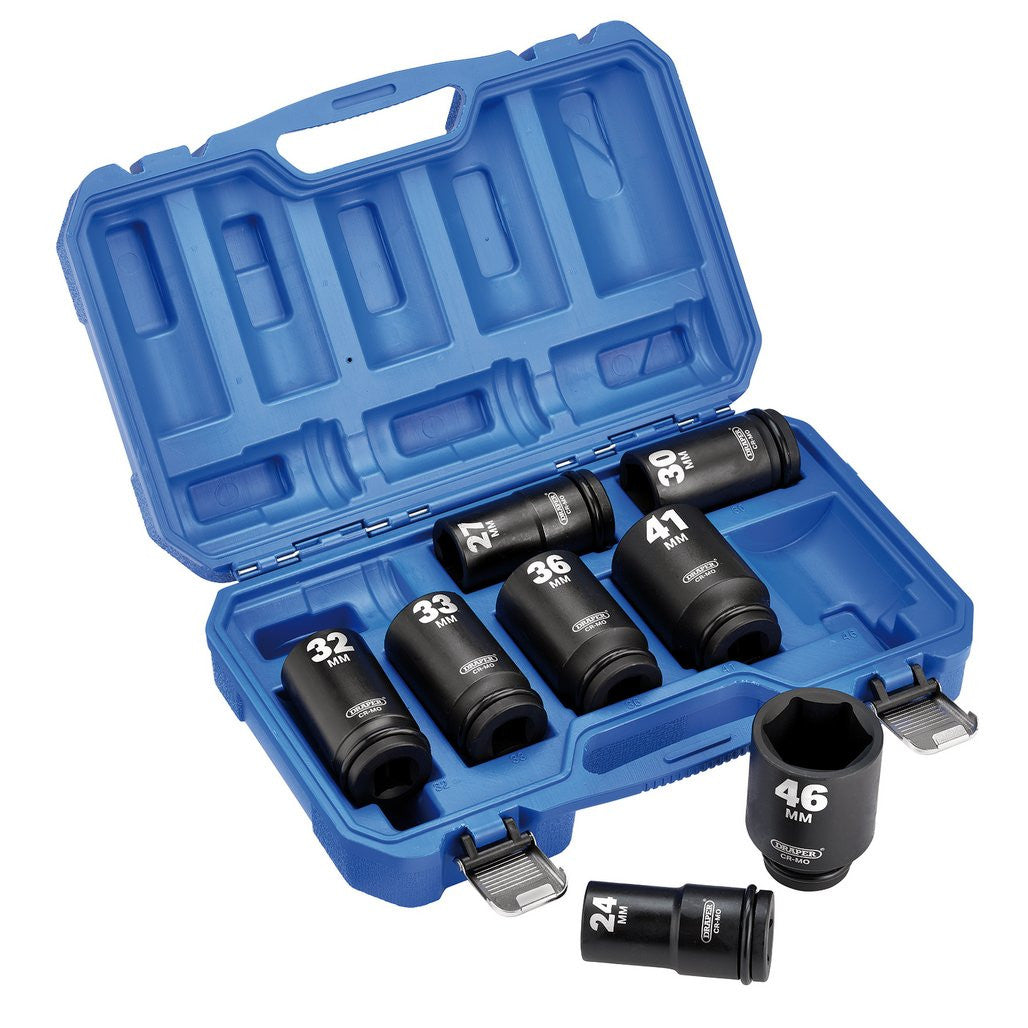 Draper HI-TORQ® Metric Deep Impact Socket Set, 3/4" Sq. Dr. (8 Piece)  20208
