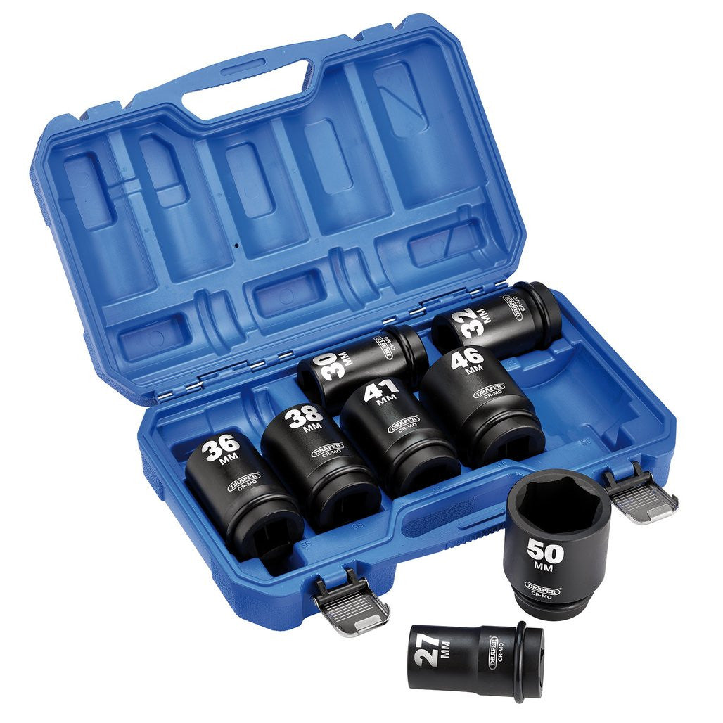 Draper HI-TORQ® Metric Deep Impact Socket Set, 1" Sq. Dr. (8 Piece)  20210
