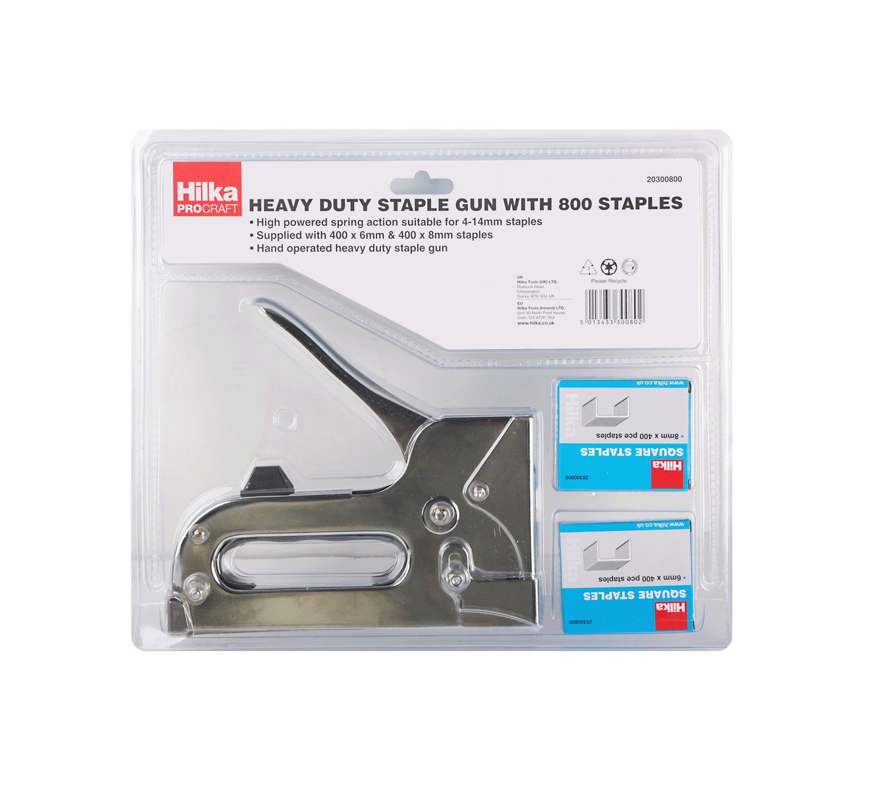 Hilka Heavy Duty Staple Gun 800 Staples 20300800