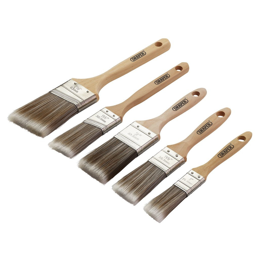 Draper Wood Handle Paint Brush Set (5 Piece)  20445