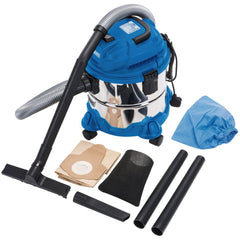 Draper 230V Wet and Dry Vacuum Cleaner with Stainless Steel Tank, 15L, 1250W  20514