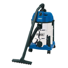 Draper 230V Wet and Dry Vacuum Cleaner with Stainless Steel Tank, 30L, 1600W  20523