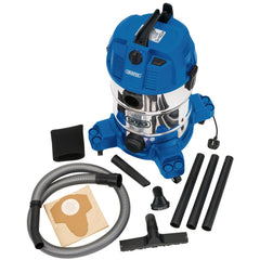 Draper 230V Wet and Dry Vacuum Cleaner with Stainless Steel Tank, 30L, 1600W  20523