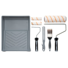 Draper Medium Pile Polyester Paint Roller and Brush Set with Soft Grip (8 Piece)  20787