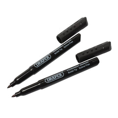 Draper Marker Pens, Black (Pack of 2)  20942