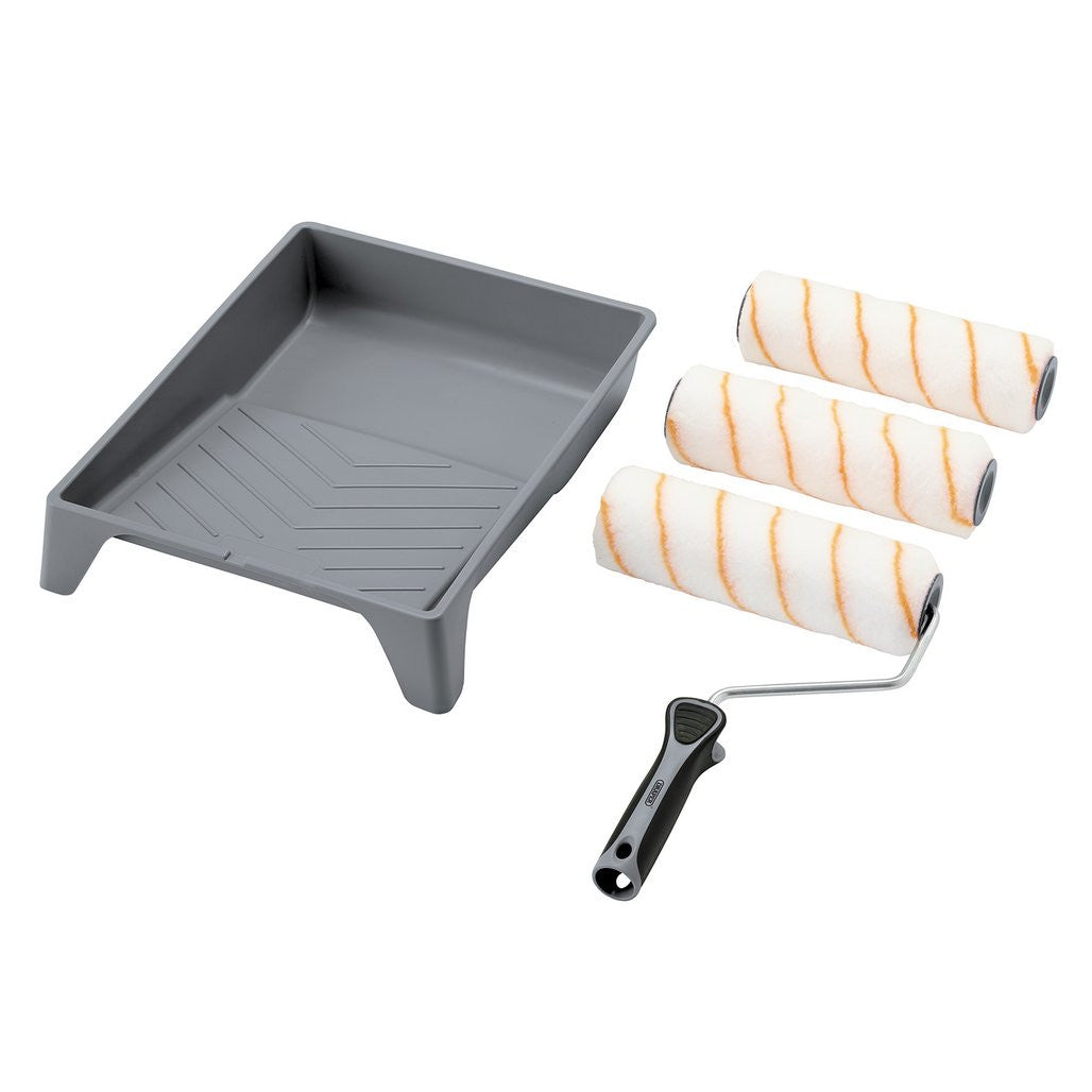 Draper Medium Pile Polyester Paint Roller Set with Soft Grip (5 Piece)  20945