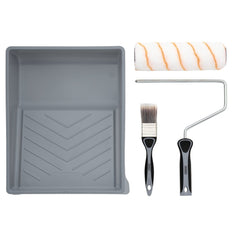 Draper Medium Pile Polyester Paint Roller and Brush Set with Soft Grip (4 Piece)  20947