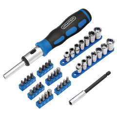 Draper Ratchet Screwdriver Socket and Bit Set, 1/4" Sq. Dr. (40 Piece)   21010