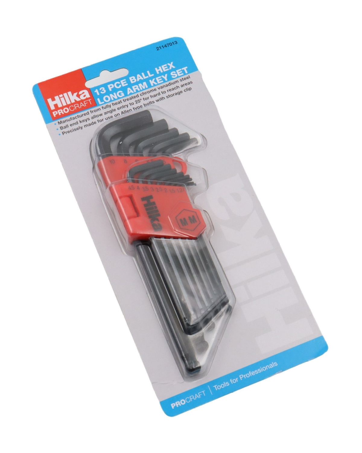 Hilka 13 pce Ball Hex Long Arm Key Set 21147013