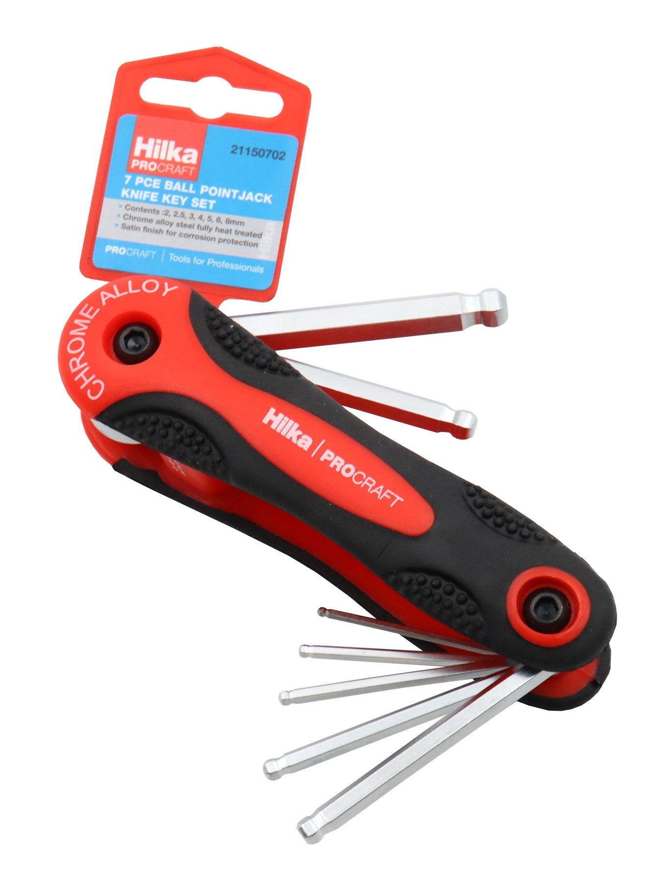 Hilka 7 pce Ball Point Hex Key Set Metric 21150702