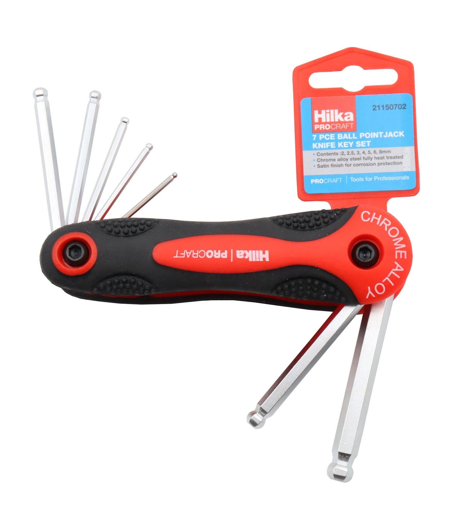 Hilka 7 pce Ball Point Hex Key Set Metric 21150702