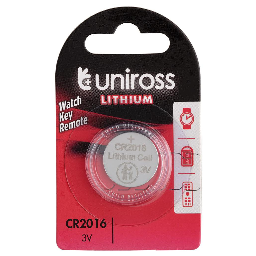 Draper Uniross Lithium Coin Cell CR2016 Battery 21593