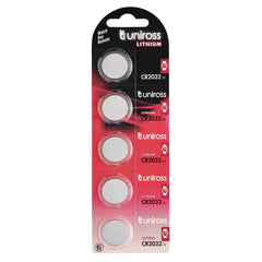 Draper Uniross Lithium Coin Cell CR2032 Batteries (Pack of 5)