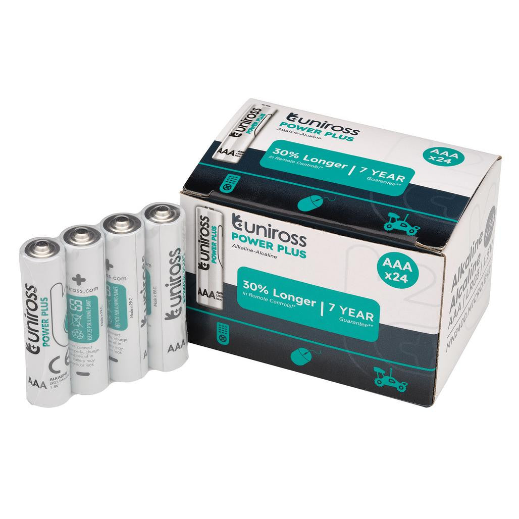 Draper Uniross LR03 AAA Power Plus Alkaline Batteries (Pack of 24)