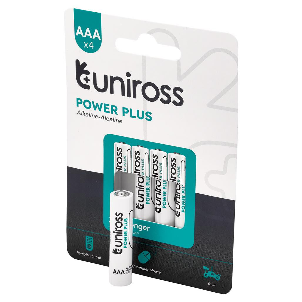 Draper Uniross LR03 AAA Power Plus Alkaline Batteries (Pack of 4)